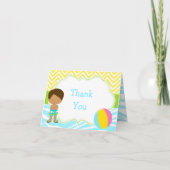 African American Boy Pool Party Bash Party Dankeskarte (Vorderseite)