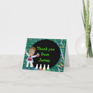 African American Boy Scientist Thank You Note Card Dankeskarte