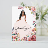 African American Bridge Brautparty Vielen Dank Dankeskarte (Stehend Vorderseite)