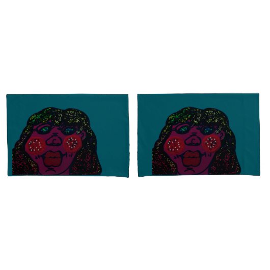 African-American Cartoon Character Pillowcases Kissenbezug (Vorderseite-Set)