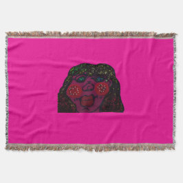 African-American Cartoon Character Portrait Decke