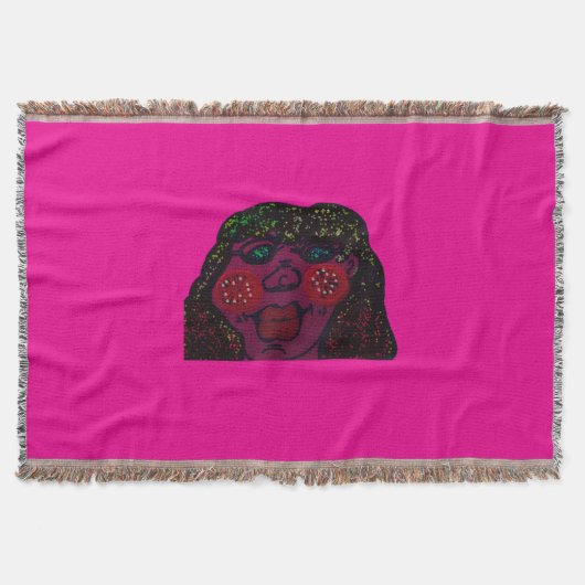 African-American Cartoon Character Portrait Decke (Vorderseite)