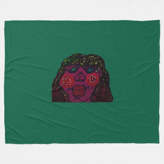 African-American Cartoon Character Portrait Fleecedecke (Vorderseite (Horizontal))