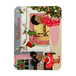 African American Child Christmas Magnet