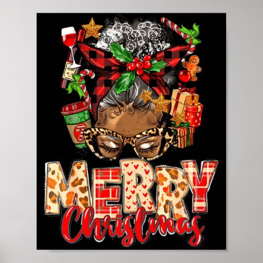 African American Christmas African Black Xmas Mom  Poster (Vorne)
