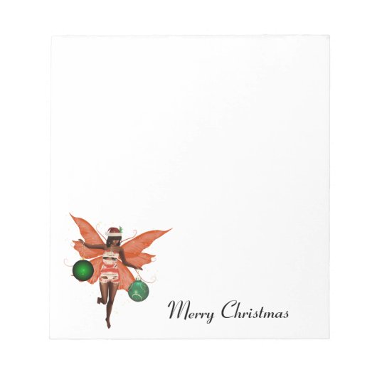 African American Christmas Fairy Notepad Notizblock (Vorderseite)