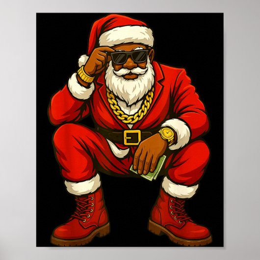 African American Christmas Funny African American  Poster (Vorne)