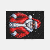 African American Christmas Pajama Xmas Afro Santa  Fleecedecke (Vorderseite (Horizontal))
