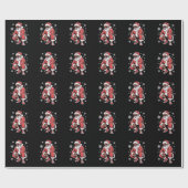 African American Christmas Pajama Xmas Afro Santa Geschenkpapier (Flach)