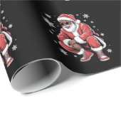 African American Christmas Pajama Xmas Afro Santa Geschenkpapier (Rolleneckpunkt)