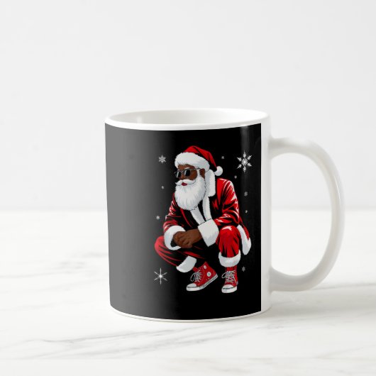 African American Christmas Pajama Xmas Afro Santa  Kaffeetasse (Rechts)