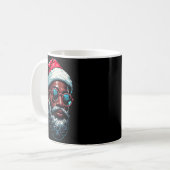 African American Christmas Pajama Xmas Afro Santa Kaffeetasse (Vorderseite Links)