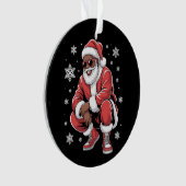 African American Christmas Pajama Xmas Afro Santa Ornament (Vorderseite)