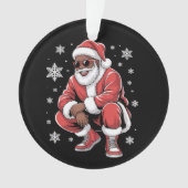 African American Christmas Pajama Xmas Afro Santa  Ornament (Vorderseite)