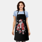 African American Christmas Pajama Xmas Afro Santa Schürze (Getragen)