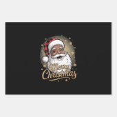 African American Christmas Pajamas Santa Claus Geschenkpapier Set (Vorderseite)