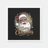 African American Christmas Pajamas Santa Claus Serviette (Vorderseite)