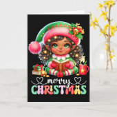 African American Christmas Shirt African Black Wom Karte (Gelbe Blume)