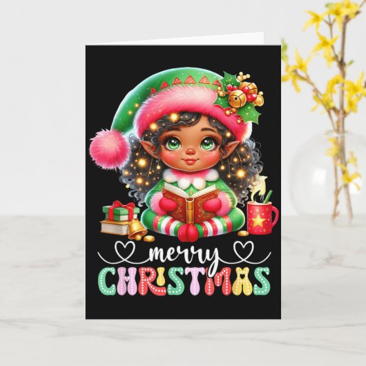 African American Christmas Shirt African Black Wom Karte (Gelbe Blume)