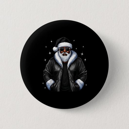 African American Christmas Xmas Afro Santa Claus  Button (Vorderseite)