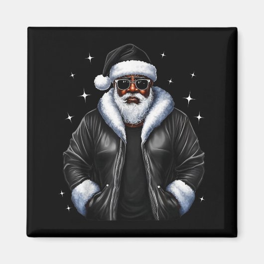 African American Christmas Xmas Afro Santa Claus Magnet (Vorne)