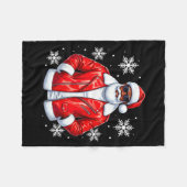 African American Cool Santa Claus Christmas Pajama Fleecedecke (Vorderseite (Horizontal))