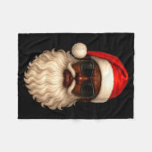 African American Cool Santa Claus Christmas Pajama Fleecedecke (Vorderseite (Horizontal))