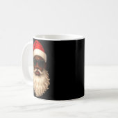 African American Cool Santa Claus Christmas Pajama Kaffeetasse (Vorderseite Links)
