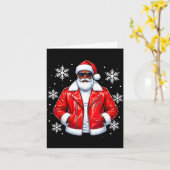 African American Cool Santa Claus Christmas Pajama Karte (Gelbe Blume)