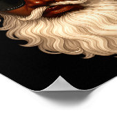 African American Cool Santa Claus Christmas Pajama Poster (Ecke)