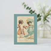 African American Couple Dance Vintag Valentine Postkarte (Stehend Vorderseite)