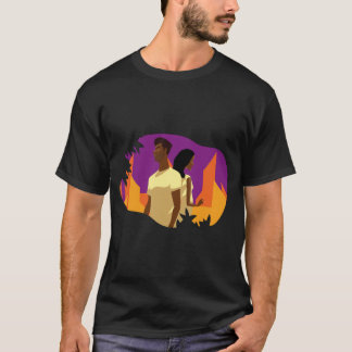 African American Couple Liebe Graphic T - Shirt