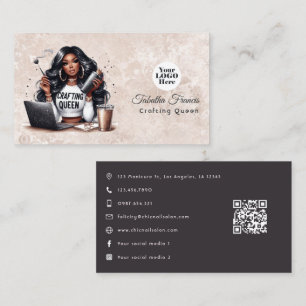 African American Crafting Queen Design Visitenkarte