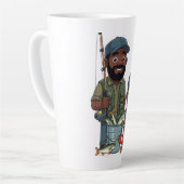 African American Dad and Son Fishing Milchtasse (Linke Ecke)