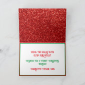 African American Diva Illustration Christmas Holly Karte (Innenseite)