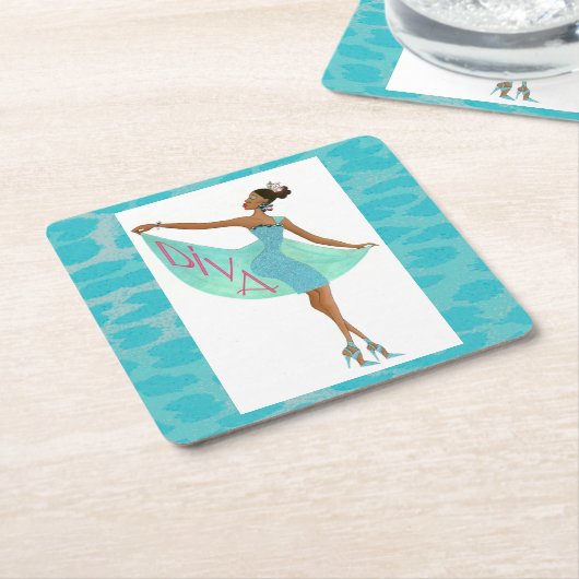 "African+American+Diva" Rechteckiger Pappuntersetzer (angewinkelt)