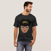African American Divine Queen With Afro Puff T-Shirt (Vorne ganz)