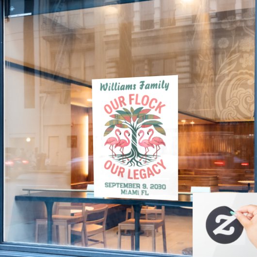African American Family Legacy Wiedersehen Flaming Fensteraufkleber (Café-Fenster)