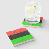 African American Flag total Steinuntersetzer (Seitenansicht)