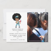 African American Girl Foto Booth Selfie Birthday Einladung (Vorderseite)