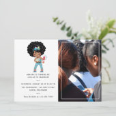African American Girl Foto Booth Selfie Birthday Einladung (Stehend Vorderseite)