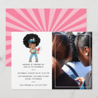 African American Girl Foto Booth Selfie Birthday