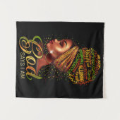 African American Girl God Says I Am Black Pride Wandteppich (Vorderseite (Horizontal))
