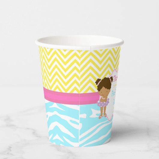 African American Girl Pool Party Bash Party Pappbecher (Rechts)