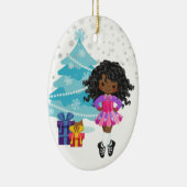 African American Irish Dancer Winter Weihnachten Keramik Ornament (Rechts)
