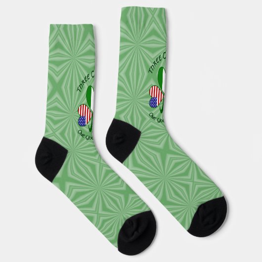 African American Irish Flags Kleeblatt Dein Name S Socken (Rechts)