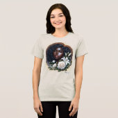  African-American Lady Enjoying Her Flowers Tri-Blend Shirt (Vorderseite voll)