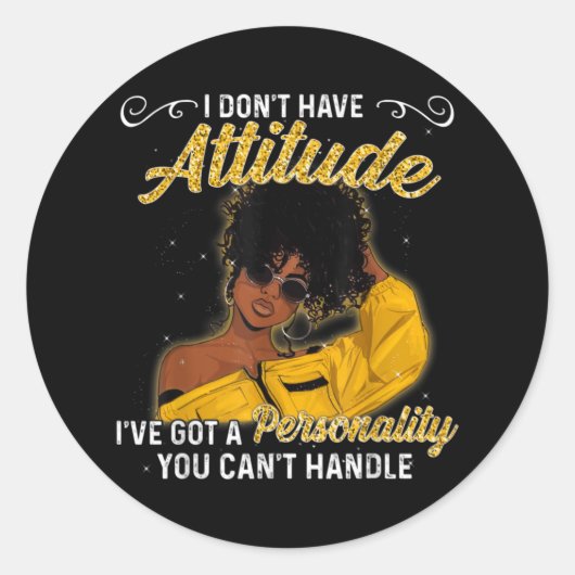 African American Melanin Queen Black Girl Magic Af Runder Aufkleber (Vorderseite)