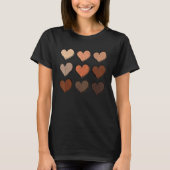 African American Melanin Skin Tone Heart Black His T-Shirt (Vorderseite)