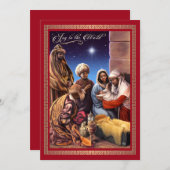 African American Nativity Art Flat Christmas Card Einladung (Vorne/Hinten)